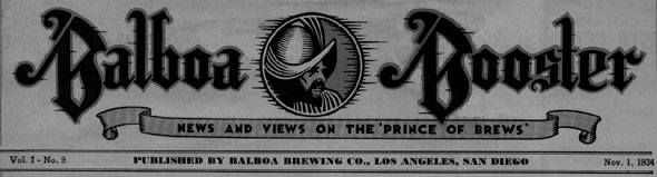 The Balboa Beer company newsletter got the word out on beer