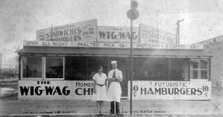 1934: The cowbell mysteriously disappears and the Kowbell Kitchen is renamed The Wig Wag